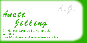 anett jilling business card